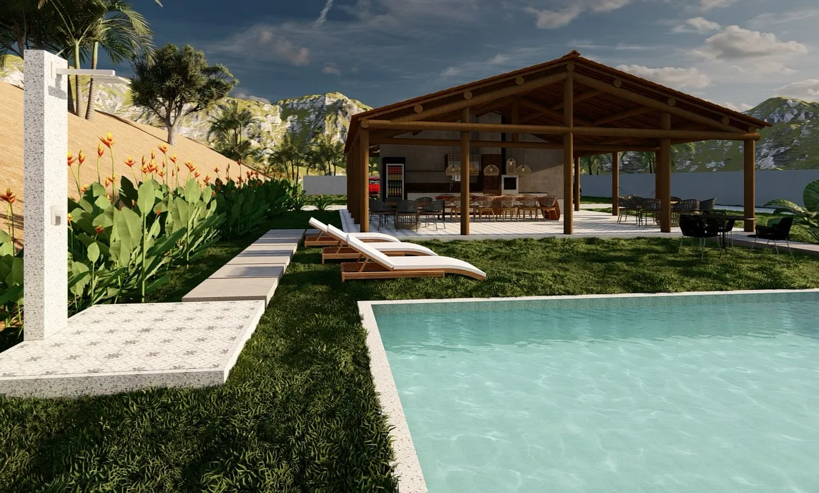 Casa de campo com piscina