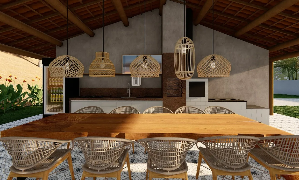 Área gourmet de casa de campo